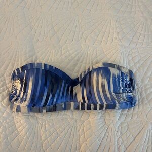 Athleta Striped Blue and Cream Bikini Top